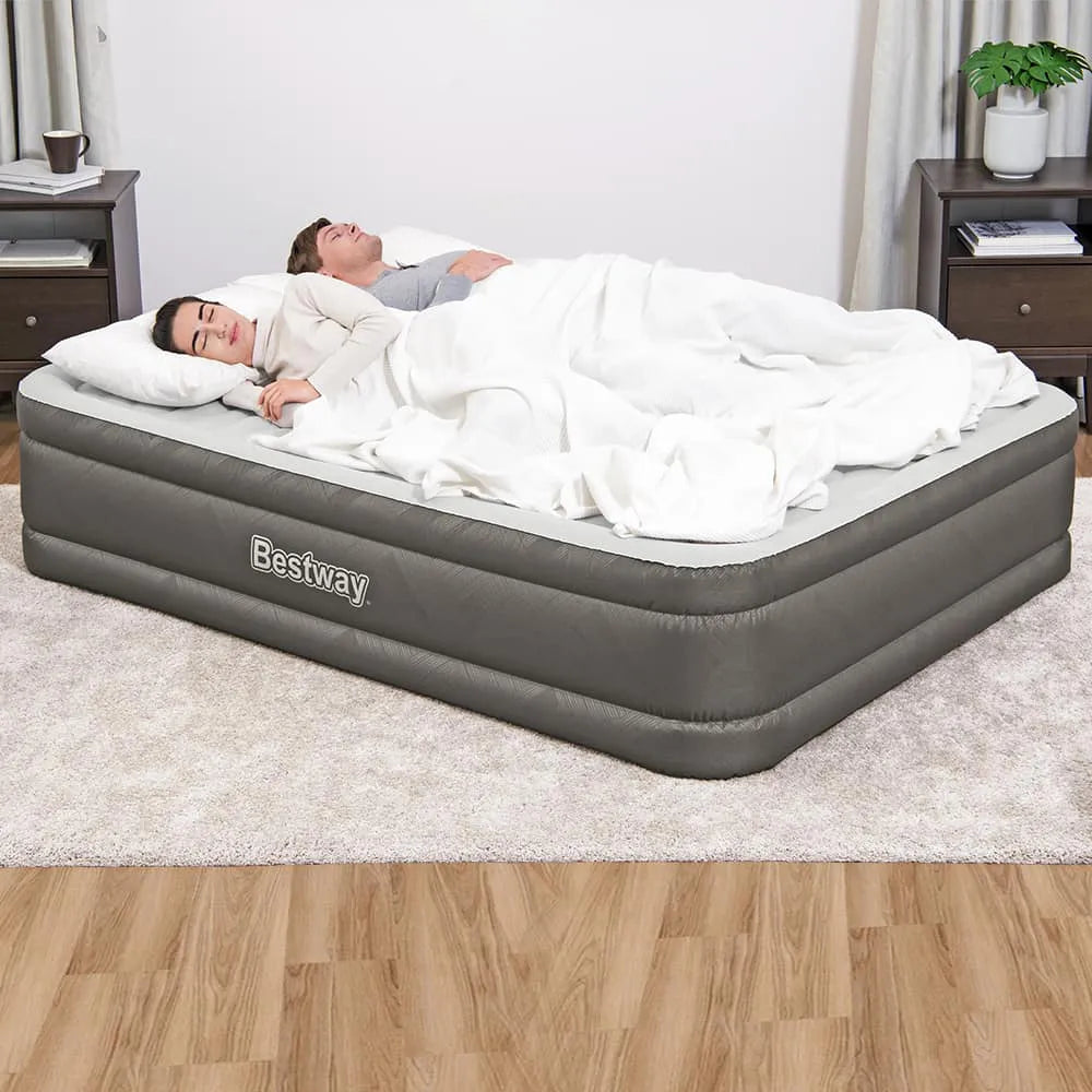 Colchão Inflável Casal Queen Fortech Com Bomba Embutida BIVOLT + Bolsa Bestway